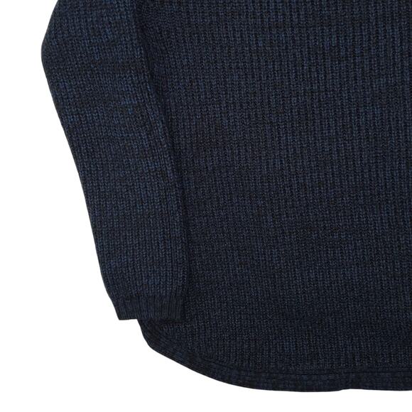 Style & Co Sweater Womens Medium Blue Cowl Neck Button Kangaroo Pocket Pullover - Picture 12 of 13